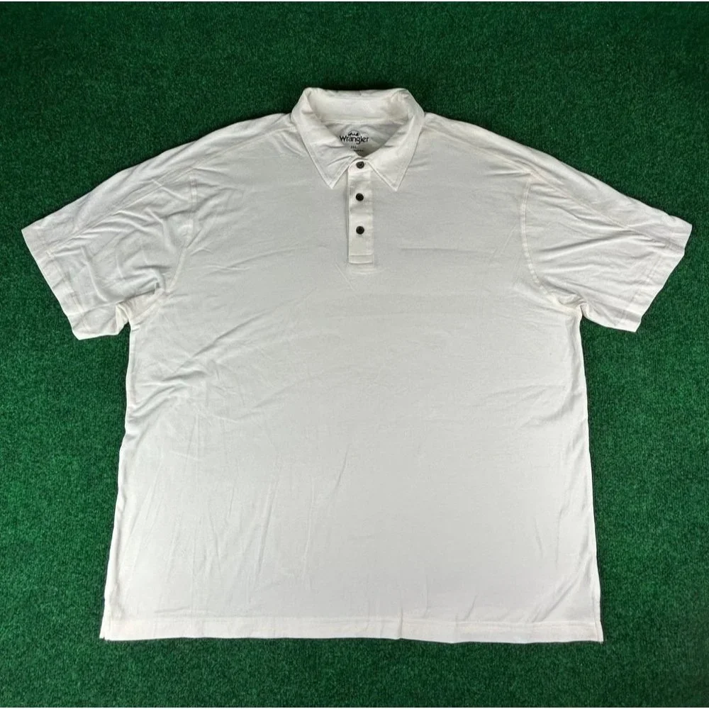 Wrangler White 3 Button Collared‎ Polo Shirt Mens Size 2XL